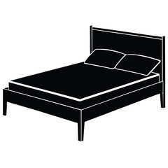 illustration of a modern wooden frame bed 