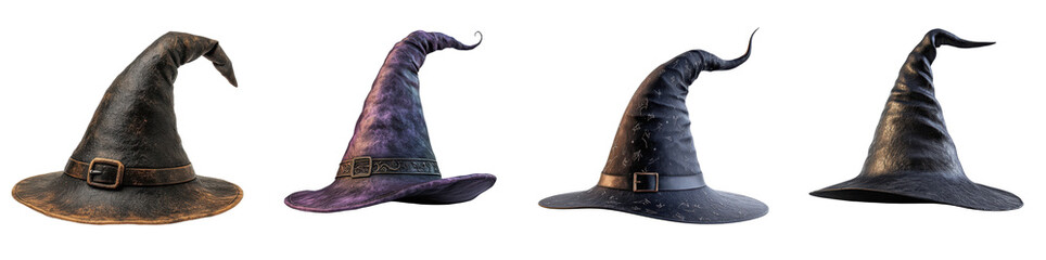 Four Witch Hats  Halloween  Fantasy  Wizard  Gothic  Costume  3D Render  Magic  Occult   D