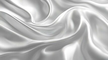 Obraz premium Elegant white silk fabric texture, soft folds, luxurious background, ideal for design.