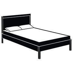 illustration of a modern wooden frame bed 