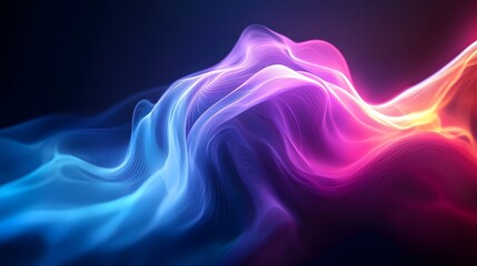Obraz premium Abstract Glowing Curved Spaces Forming Radiant Holographic Effects in Cyberspace Digital