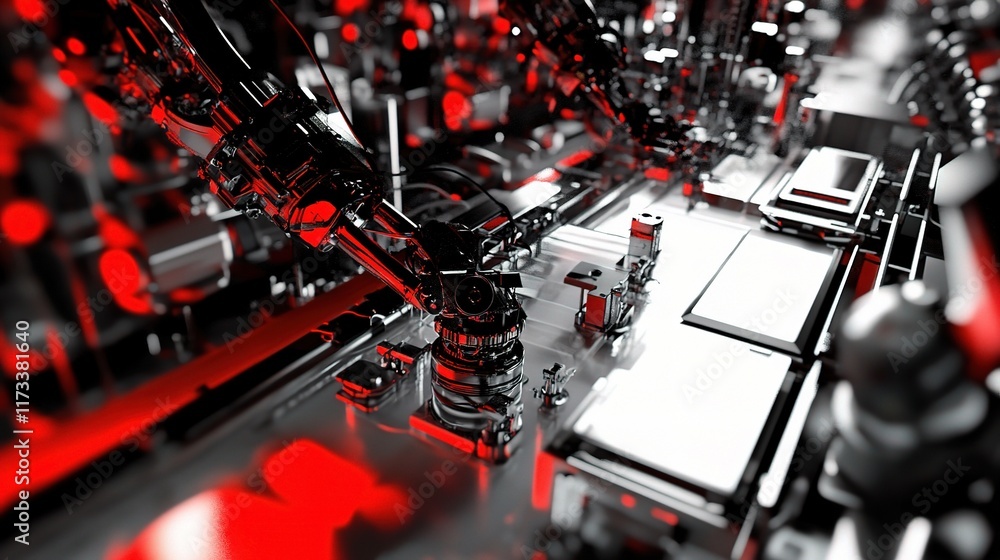 Aufkleber robotic arms in an automated assembly line for production efficiency