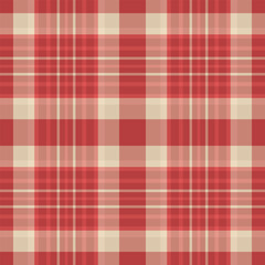 Elegant red and cream plaid pattern. Perfect for textile design, website backgrounds, or crafting projects.  Subtle color palette offers versatile use. Seamless repeat for effortless application.