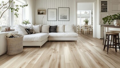 Light Oak Hardwood Flooring in Modern Home Interior Design