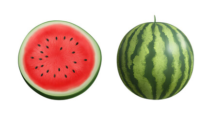 Watermelon isolated on white transparent background