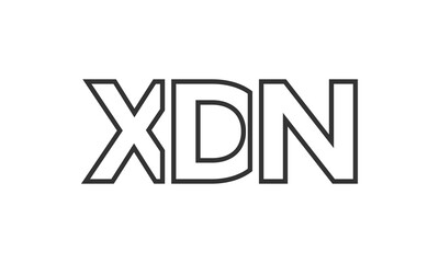 XDN logo design template with strong and modern bold text. Initial based vector logotype featuring simple and minimal typography. Trendy company identity.