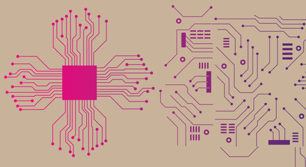 Electronic circuit board. Technology background circuit board texture. vector illustration