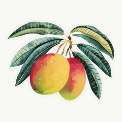Minimalist Carioca Watercolor Mango Vector Design for Graphic Projects