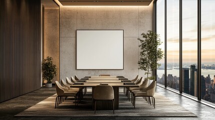 Modern Conference Room with Panoramic City View