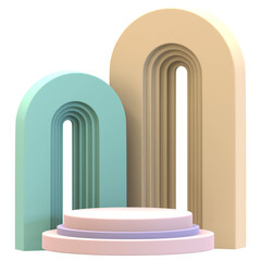Triple Cylinder Podium With Double Rounded Backdrops