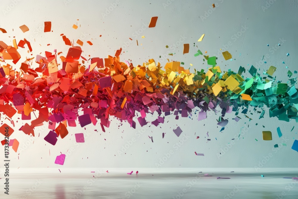 Poster modern abstract splash of colors in a dynamic fluid arrangement
