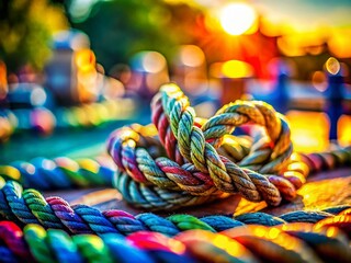 Miniature World: Tightly Bound Rope, Tilt-Shift Photography
