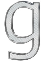 silver metal font letter g 3d with mesh inside