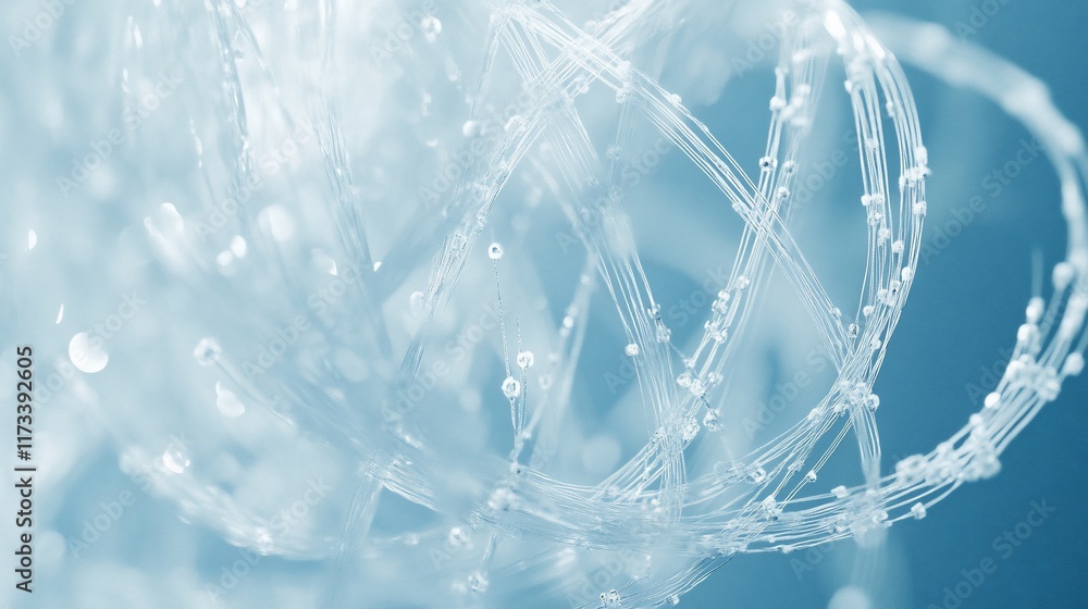 Poster Abstract blue network with interconnected nodes and lines.