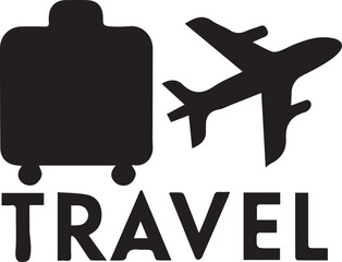Travel and tour silhouette icon and logo vector art and illustration symbol design.
