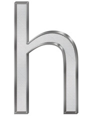 silver metal font letter h 3d with mesh inside