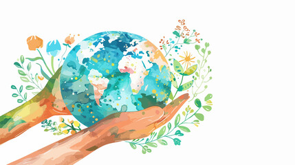 Global Connectivity Concept: Hands Holding World Map Graphic