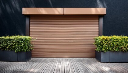 Obraz premium wooden door with green grass