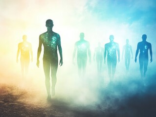 Abstract visuals depicting family constellations and ancestral lineage. AI generated