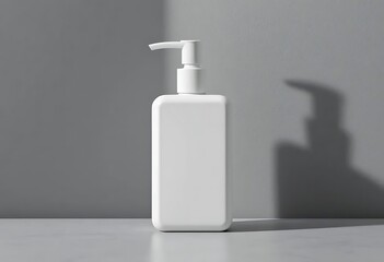 White minimalist pump bottle mock up