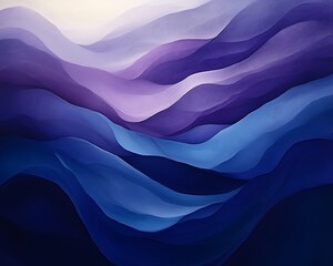 Obraz premium Abstract purple and blue flowing waves.