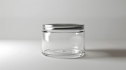  A classic clear glass jar on the beautifull empty background