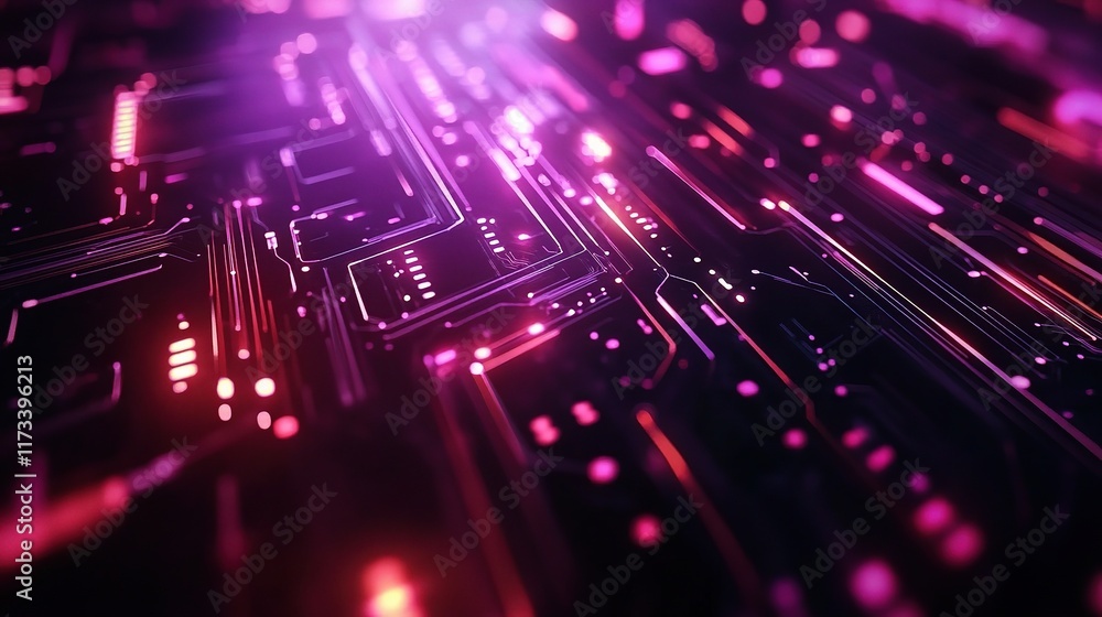 Poster abstract light circuit technology background for business and design