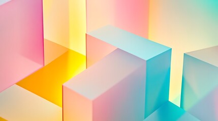 Pastel Colored Cubes Form Abstract Geometric Design