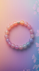 Obraz premium gemstone bracelet in pastel colors, featuring beautiful gradient effect. Perfect for adding touch of elegance to any outfit