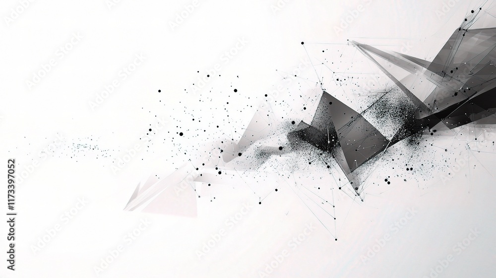 Poster abstract geometric technological background with dynamic elements