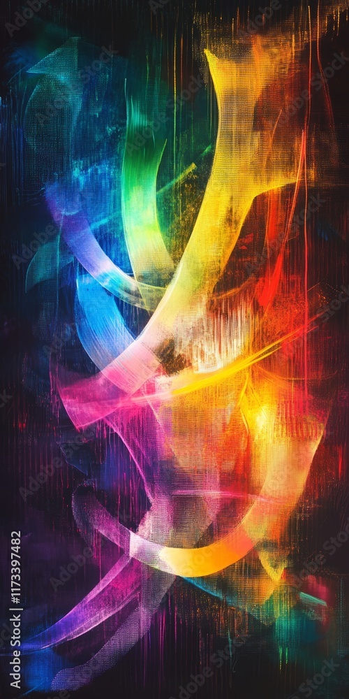 Poster Colorful Abstract Light Patterns Representing Inventive Ideas