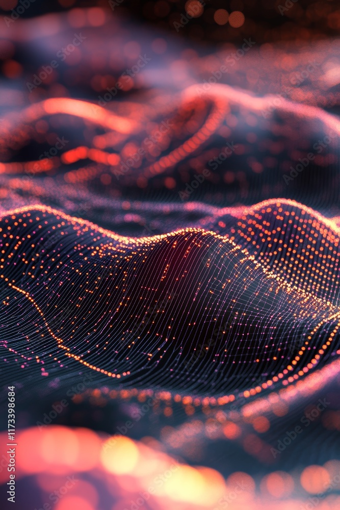 Poster explore the digital landscape of big data with this abstract representation featuring colorful wavy 
