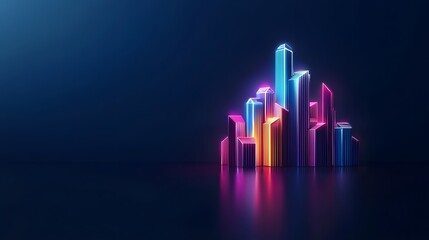 Fototapeta premium Glimmering Sci-Fi Cityscape with Dynamic Bioluminescent Patterns