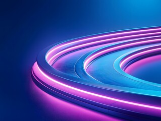 Glowing Architectural Curved Design with Bioluminescent Textures and Clean Lines