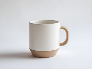 Obraz premium minimalist mug white mug saucer simple design clean aesthetic