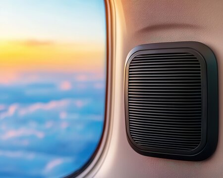 Detailed view of the cabin climate control sensors, maintaining optimal temperature and humidity levels for passengers