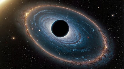 Naklejka premium gargantua, space, star, light, galaxy, astronomy, spiral, planet, universe, blue, swirl, night, sky, illustration, wallpaper, cosmos, nebula, design, vortex, art, black, glow, tunnel, fantasy, energy,