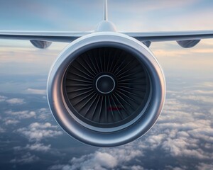 Closeup of the thermal insulation on the plane s engine nacelle, protecting vital components from extreme heat