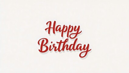 Minimalistic Happy Birthday With Cursive Font And Deep Red Color
