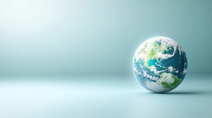 Fototapeta premium Vivid blue and green earth globe on white, stunning imagery for environmental projects