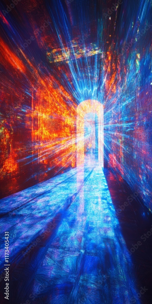 Poster dynamic light effects in abstract background with vibrant colors