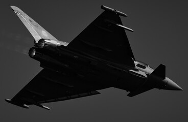 Spanish Air Force Typhoon Eurofighter in flight at Gijon Air Show (Spain)