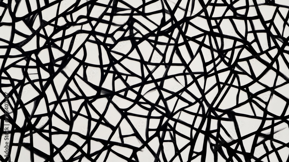 Aufkleber dynamic abstract pattern featuring intersecting black lines on a white background, creating a modern
