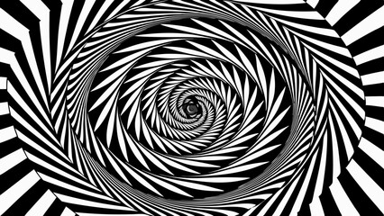 Hypnotic Spiral Optical Illusion – Black and White Pattern Design