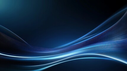 Abstract Blue Waves Digital Art Design