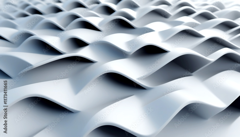 Poster intricate waves of white material create a mesmerizing pattern