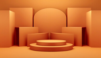 Visual harmony of orange shapes creating a modern artistic display