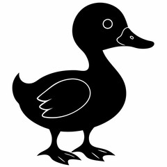 duck silhouette isolated on white background