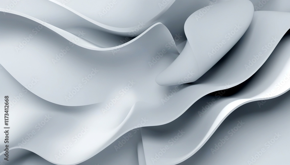 Poster waves of white create a serene and calming abstract texture