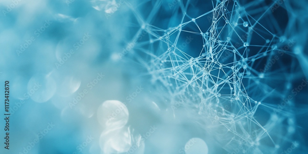 Poster abstract blue network connection background.